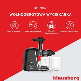 Klausberg KB-7867 Slow Juicer schwarz