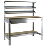Proregal Werkbank Silber, Metall, 150x84x76 cm, Freizeit, Heimwerken, Werkstatt, Werkbänke