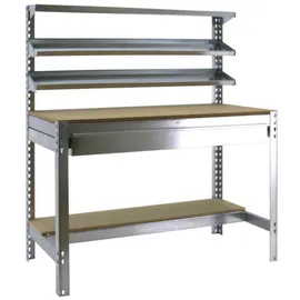 Proregal Werkbank Silber, Metall, 150x84x76 cm, Freizeit, Heimwerken, Werkstatt, Werkbänke