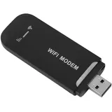 4G USB Mobiler WLAN Router, Tragbares Reise WLAN mit WPA WPA2 Verschlüsselung, Mobiler MiFi Hotspot für Autonutzer, Geschäftsreisende, Unterstützt 10 Geräteverbindungen (Black)