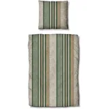 Traumschlaf Mountain Stripe Forest Grün/Grau 200 x 220 cm + 2 x 80 x 80 cm