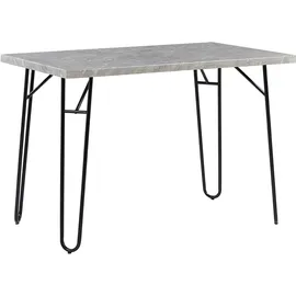 Beliani Beliani, Essgruppe, Grau Marmor Optik Tisch mit 2 Bänken Metallgestell Industrie Look Esszimmer Set KEMPTON Hellgrau 4-Sitzer