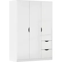 Rauch Freiham 136 x 197 x 54 cm weiß Hochglanz mit Schubkästen