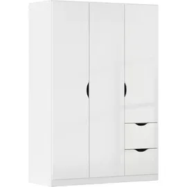 Rauch Freiham 136 x 197 x 54 cm weiß Hochglanz mit Schubkästen