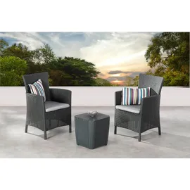 BEST Freizeitmöbel Napoli Set 3-tlg. graphit/hellgrau