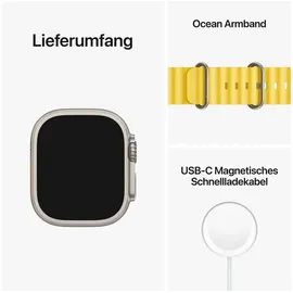 Apple Watch Ultra GPS+Cellular 49 mm Titaniumgehäuse, Ocean Armband gelb