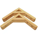 2 Stück Massivholz Regalhalterung Holzkonsole Wand-Winkel Regalträger Dreieck Wandkonsole Schwebende,Trennwand Tablarträger Halterung für Bücherregal,Mit Schrauben und Expansionsrohr (18cm)