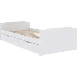 vidaXL Massivholzbett 90 x 200 cm Weiß