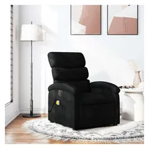 vidaXL Massagesessel verstellbare Rückenlehne Polyester 92 x 99,5 x 92 cm Schwarz mit Fernbedienung