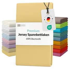 Carpe Sonno Spannbettlaken Jersey 90 x 200 - 100 x 200 - 140 x 200 - 160 x 200 - 180 x 200 - 200 x 200 cm gelb
