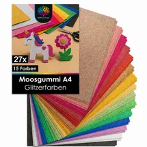 OfficeTree Glitzer Moosgummi 30 Bögen 2 mm 15 Farben