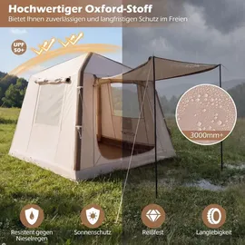 Costway Aufblasbares Zelt Familienzelt Braun/Khaki