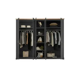 Sconto Drehtürenschrank Varese 266 x 220 x 64 cm Grau