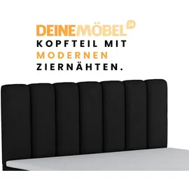 dein schlaf 24 Boxspringbett ROCK 160x200 Velour Schwarz H4 - Schwarz