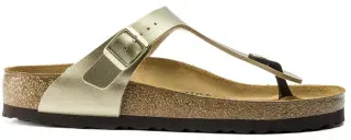 Birkenstock für Damen. 1016109 Gizeh Birko-Flor Sandalen mit schmaler Passform mit schmaler Passform gold (36), Wohnung, Keine, Lässig