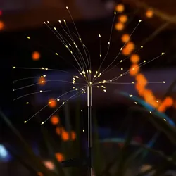 LED Solarstab FEUERWERK - Gartendeko - 90 warmweiße LED - H: 90cm - Dämmerungssensor