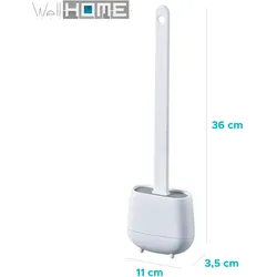 Wellhome WELL HOME - Set aus 3 WC-Bürsten aus TPR und thermoplastischem Gummi, Weiß