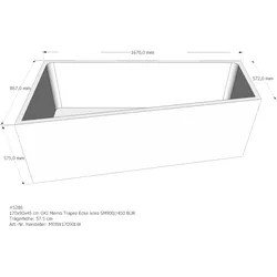 Duschwannenträger für GKI Memo Trapez Ecke links links 170 × 90 × 45 cm