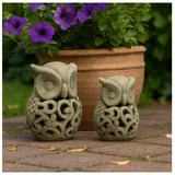 Hti-Living Gartenfigur Eule 2er Set