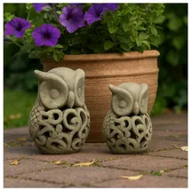 Hti-Living Gartenfigur Eule 2er Set