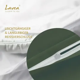 LAVEA Bettwäsche Set Jasmin Olivgrün 135 x 200 cm + 80 x 80 cm