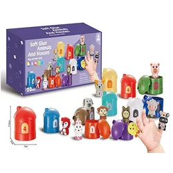 Fivejoy Handpuppe Baby Spielzeug - 6/10Tierfiguren Fingerpuppen Spielzeug (10-tlg), Lernspielzeug Spielzeug, Geschenk für Junge und Mädchen
