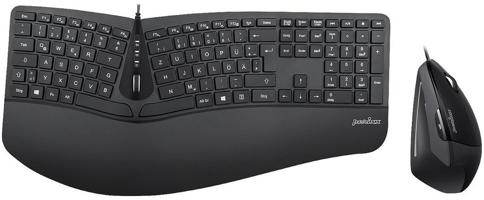 Perixx Perixx PERIDUO-505BDE USB Tastatur, Maus-Set Deutsch, QWERTZ Schwarz E Tastatur schwarz