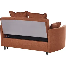 Beliani Schlafsofa Stoff 2-Sitzer Braun