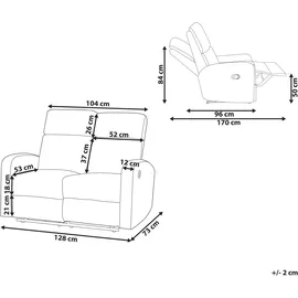 Beliani Sofa elektrisch verstellbar VERDAL