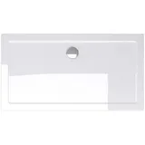 doporro Duschtasse Duschwanne Faro2W 70x120x4 flach aus Acryl in Weiß Rechteckig DIN-Anschlüsse für bodenebene Montage geeignet - Doporro