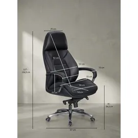 KADIMA DESIGN Chefsessel Echtleder Schwarz