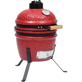 vidaXL 2-in-1 Kamado-Grill Smoker Keramik rot