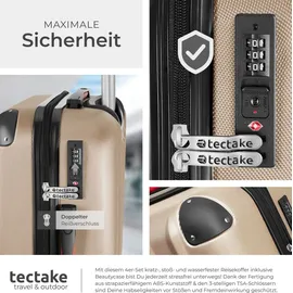 Tectake Pucci Koffer-Set 4-tlg. beige