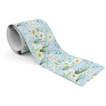 Muralo Tapetenbordüre Zarte weiße Blumen 10 cm 300 cm 300 g
