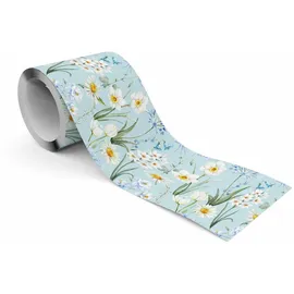 Muralo Tapetenbordüre Zarte weiße Blumen 10 cm 300 cm 300 g