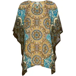 Modal-Bluse, Druck türkis, 44/46