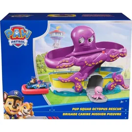 Paw Patrol Pup Squad Oktopus Spielset mit Rennstrecke, Rampe und Baby-Tintenfisch