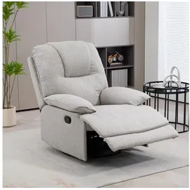 Homcom Relaxsessel Fernsehsessel mit Liegefunktion, Fußstütze, TV-Sessel mit Taschenfederkern, Leinenoptik, Ruhesessel für Wohnzimmer, Grau