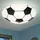 GLOBO Kinder Decken Lampe DIMMBAR Fußball Glas Leuchte FERNBEDIENUNG im Set inkl. RGB LED Leuchtmittel