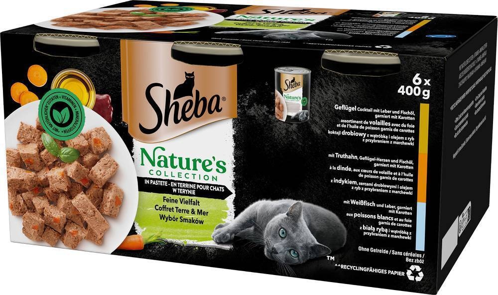 SHEBA Nature's Collection Geschmacksauswahl in Terrine Pastete 6x400 g Mix (Rabatt für Stammkunden 3%)