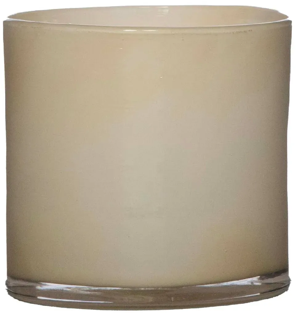 Glas Zylinder D10H10cm beige