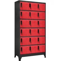 vidaXL Schließfachschrank Stahl 90x40x180 cm Anthrazit/Rot
