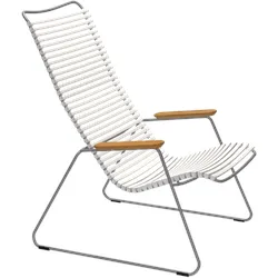 HOUE CLICK Relaxsessel Lounge Chair Bambusarmlehnen Stahlgestell - Grau