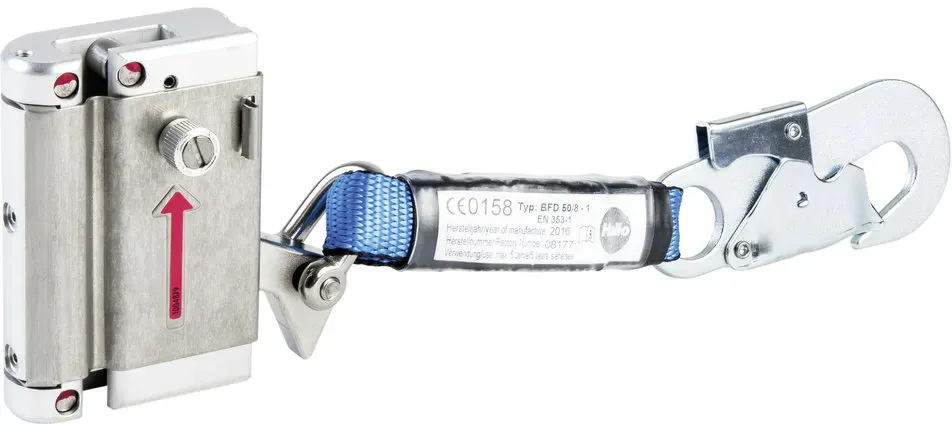 Hailo Professional Seilgeführtes mitlaufendes Auffanggerät SSL-8 R1 Mit Bandfalldämpfer BFD-50/8...