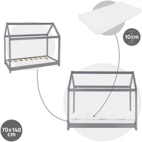ML-Design Kinderbett Hellgrau 70x140 cm