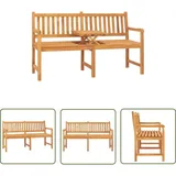 The Living Store Gartenbank 3-sitzer Mit Tisch 150 Cm Massivholz Teak - Gartenbank - Teakholz Gartenmöbel - Ausziehbarer Tisch - Outdoor Möbel - Wetterfest
