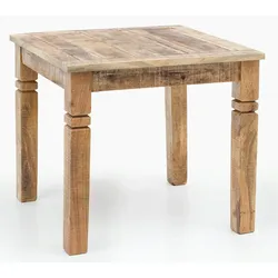 Kadima Design Esstisch `Diana`: Landhaus-Stil, Massivholz, rustikal, stabil, pflegeleicht. Braun, 80x80x76 cm
