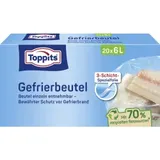 Toppits Gefrierbeutel 6 Liter, Standboden, 20 Stück,