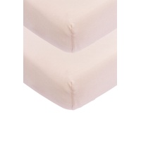 Meyco Baby Spannbettlaken Kinderbett - Uni Soft Pink - 60x120cm - 2er Pack