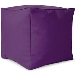 Green Bean© 2er Set Sitzsack + Hocker "Cozy+Cube" - fertig befüllt - Bean Bag Bodenkissen Lounge Sitzhocker Gamingstuhl Pouf - Lila